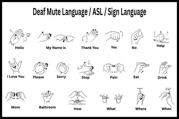 ASL Sign Language Graphics for Branding and Marketing