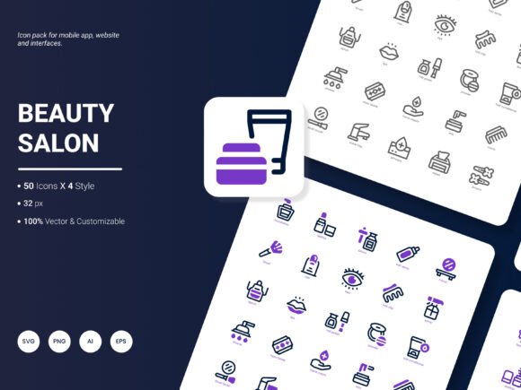 Beauty Salon Icon Pack: A Graphic Asset for Modern Design