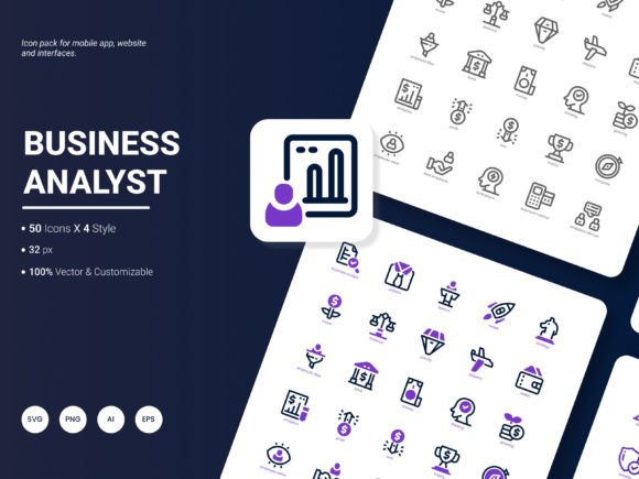 Business Analyst Icon Pack for Local Branding and Graphics