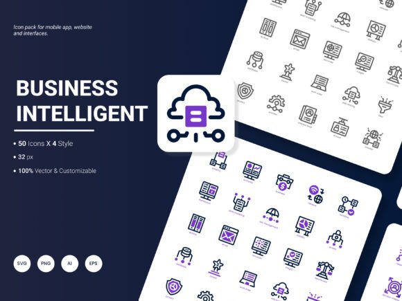 Business Intelligent Icon Pack: Graphics for Handmade Creations