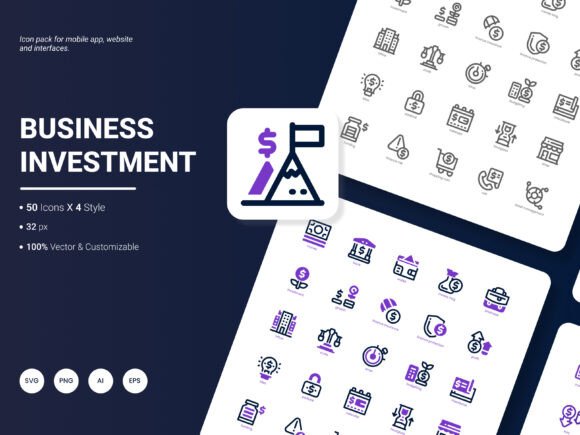 Business Investment Icon Pack for Crafting and Graphics