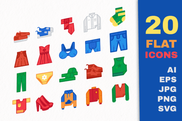 Clothes Icons Graphics for Digital Sellers