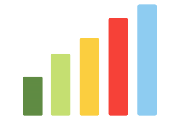 Column Chart Color Icon for Graphics and Illustrations