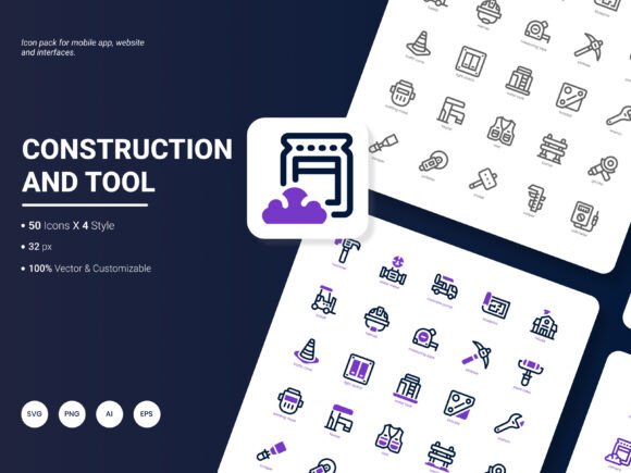 Construction and Tool Icon Pack for Modern Graphics