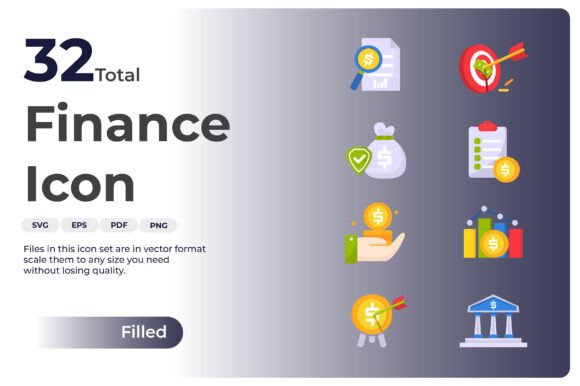 Finance Icon - Filled: Modern Graphics for Professional Content Publishing