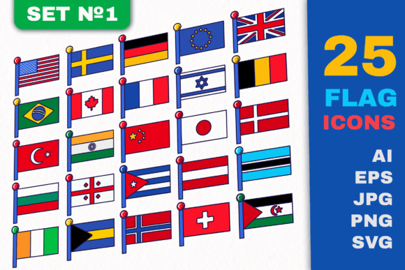 Flag Icons Set 1 Review for Embroidery Projects