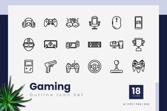 Gaming Outline Icons for Modern Graphic Design