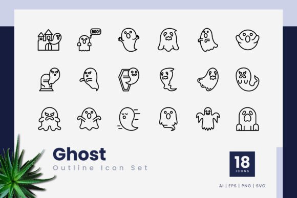 Ghost Outline Icons for Crafting and Graphics
