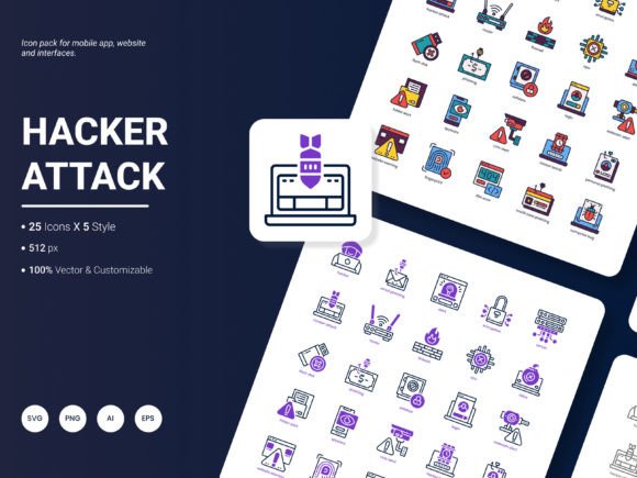 Hacker Attack Icon Pack - Stylish Graphics for Crafters