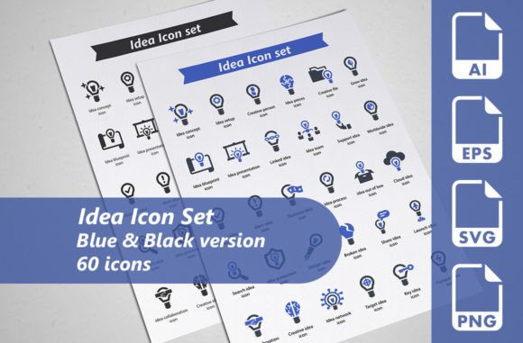 Idea Icon Set: A Graphic Design Asset for Local Branding