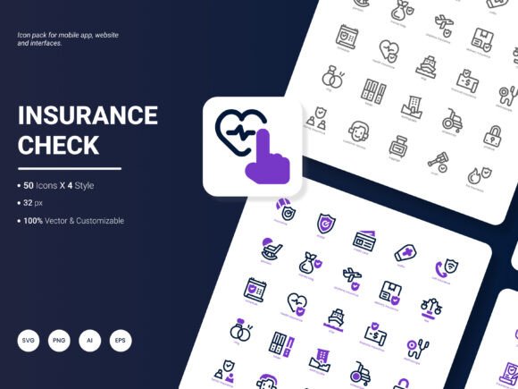 Insurance Check Icon Pack for Modern Graphics