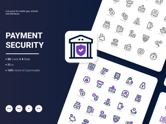 Payment Security Icon Pack: A Modern Graphic Asset for Content Publishers