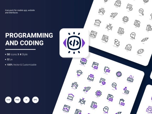 Programming and Coding Icon Pack for Modern Design Projects