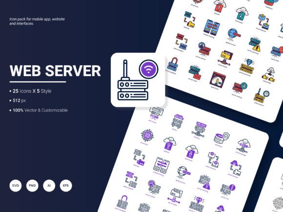 Web Server Icon Pack: Stylish Graphics for Modern Web Design